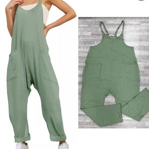 Women's Green Relaxed Fit Jumpsuit - Size 10